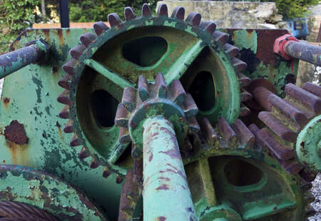 Gear Cog Green STeel Machinery Systemの写真素材