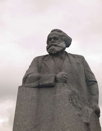 Statue of Karl Marx in Revolution Square Moscow Russiaの写真素材