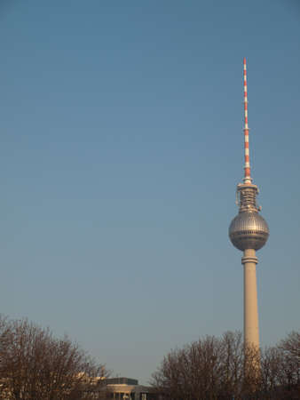 Berlin TV Tower, Germany with Blue Sky Copyspaceのeditorial素材