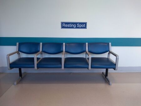 resting spot in a hospital , sitting chairsの写真素材