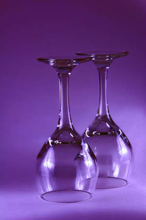 Wine Glasses Upside Downの写真素材