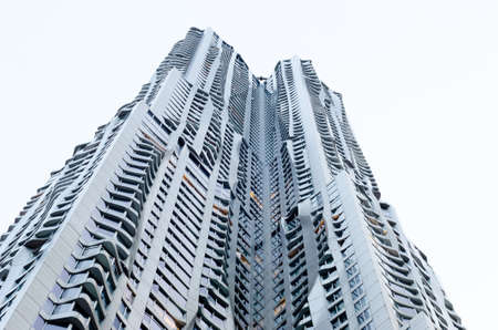 Close up detail of Beekman Tower (8 Spruce Street) by Frank Gehry, New Yorkのeditorial素材