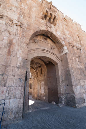 Lion's Gate in the Old City, Jerusalem, Israelの写真素材