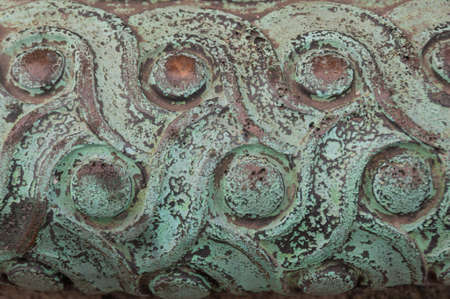 Green Aged Metal Texture Close up macro photoの写真素材