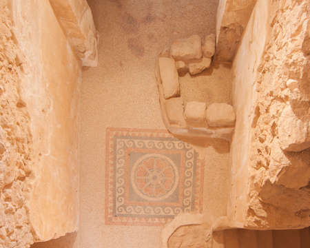 Masada Mosaic Ruins in Desertのeditorial素材