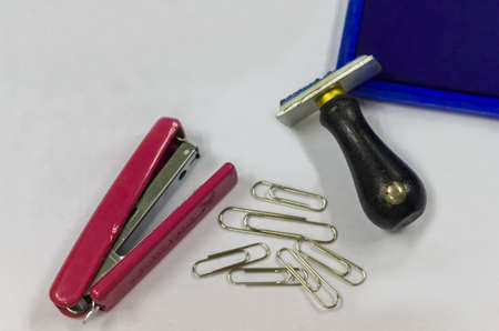 Max stapler and rubber stamps work office