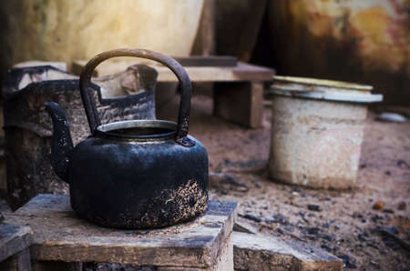 Old kettleの写真素材