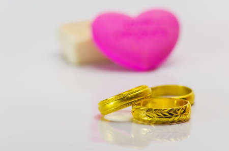 Gold ring on Valentine's Day giftsの写真素材