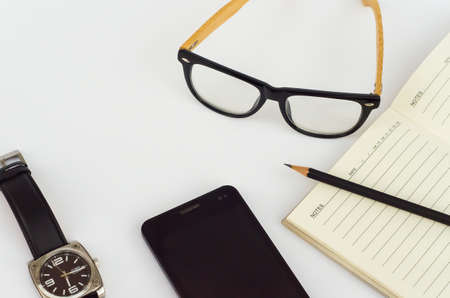 Still life in creative writing.on white backgroundの写真素材