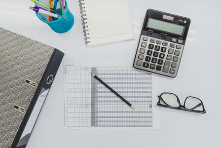 financial accounting and calculation on office