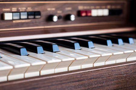 Vintage electronic organ from 70sの写真素材
