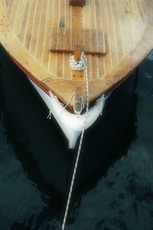  Part of wooden boat at the mole. の写真素材