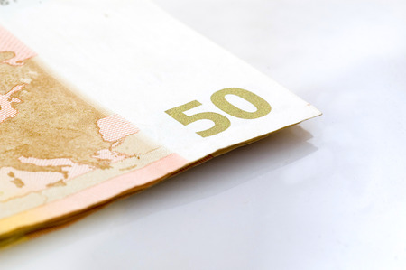 Part of 50 euro banknoteの写真素材
