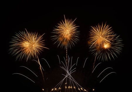 Beautiful firework display for celebrate new year and merry christmas