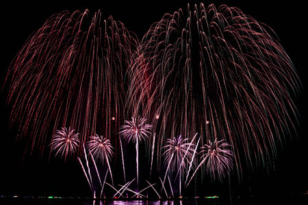Colorful fireworks display for celebration happy new year and merry christmas