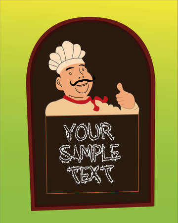A cook on a chalkboardのイラスト素材