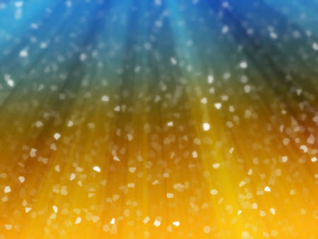 Snow falls on blue / orange backgroundの写真素材