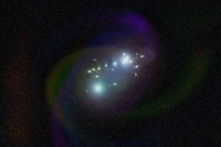  Stars with glowing planetsの写真素材