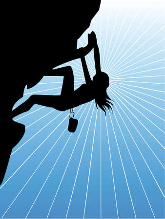 A climbing womanのイラスト素材