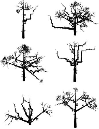 Some winter tree sのイラスト素材