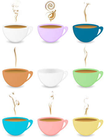Many colorful coffeecupsの写真素材