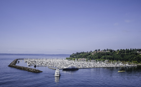 Boats Docked At Seattle Bayの写真素材