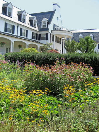 Front facade of country inn.の写真素材