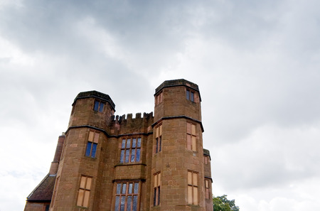Kenilworth castle ruins in Warwickshire, England with cloudy sky backgroundの写真素材