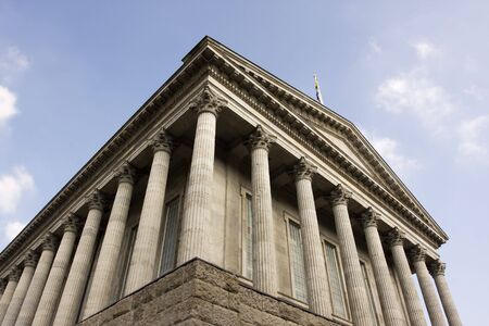 classical style town hall building in city