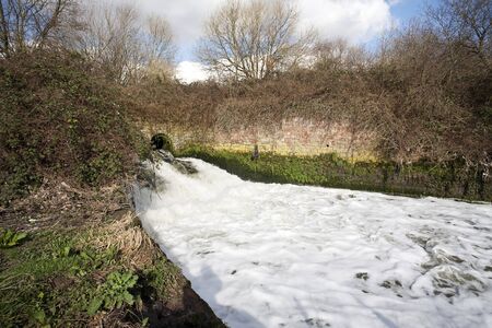 water from a treatment plant flowing back into the river