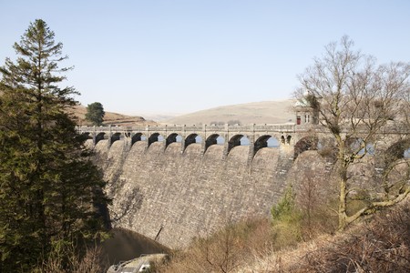 Craig Goch dam in the Elan Valley in Walesの写真素材