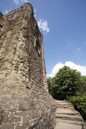 old English castle against a blue skyの写真素材