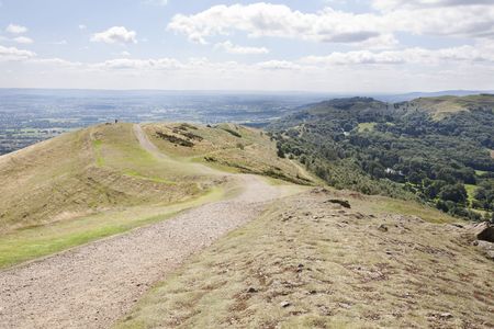 footpath along the top of the Malvern hillsの写真素材