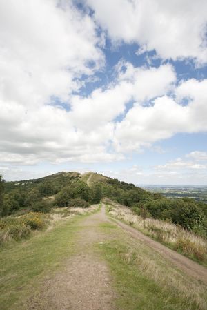 footpath along the top of the Malvern hillsの写真素材