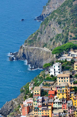 Riomaggiore, Cinque Terre, Liguria, Italyの写真素材