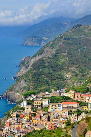 Riomaggiore, Cinque Terre, Liguria, Italyの写真素材