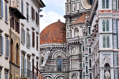 Duomo Cathedral (Cattedrale Santa Maria del Fiore, Cathedral of Saint Mary of the Flowers), Florence, Italyの写真素材