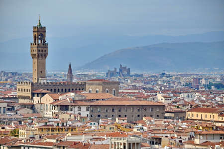 Palazzo Vecchio or Palazzo della Signoria in Florence, Italy.の写真素材