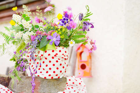 home decoration with beautiful forest flowersの写真素材