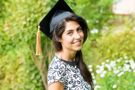 beautiful young woman college graduationの写真素材