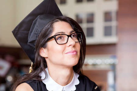 beautiful young woman  college graduationの写真素材