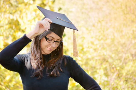 beautiful young woman college graduationの写真素材