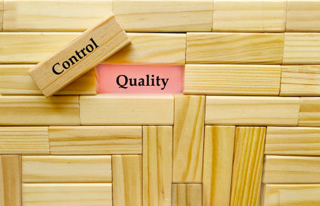 Wooden blocks with the word CONTACT QUALITY on itの写真素材