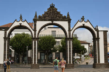 Gate of the city of Ponta Delgadaのeditorial素材