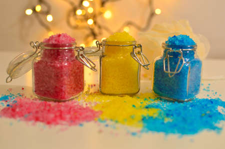 colored bath saltsの写真素材