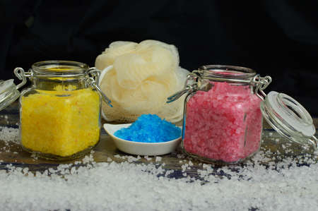 colored bath saltsの写真素材