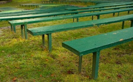 Park theater seats at William Land Park in Sacramentoの写真素材