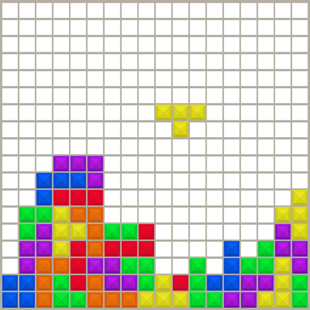 Game tetris square template. Brick game pieces. Vector illustration.のイラスト素材