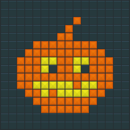 Halloween Pumpkin. Old Game design. Vector illustrationのイラスト素材
