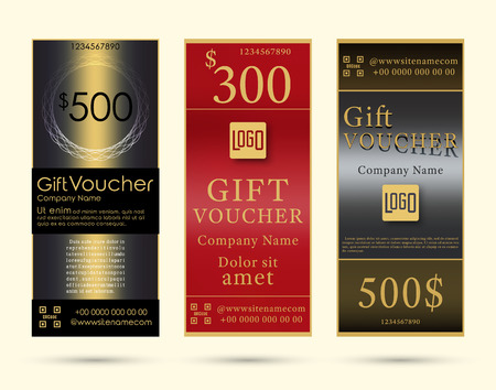 Gift Voucher Template. Flyer Simple Design Layout. Vector Illustration.のイラスト素材